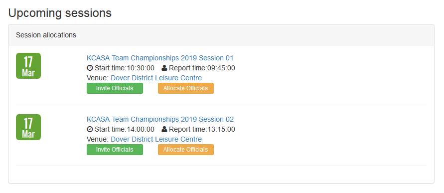 Session allocation functionality